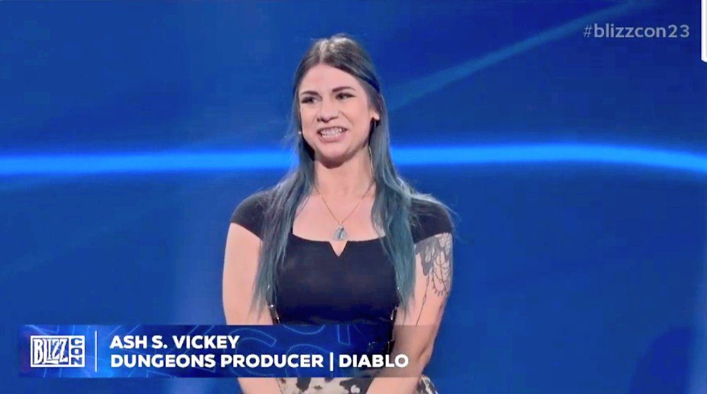 Ash Vickey hosting Diablo Community Night at BlizzCon 2023