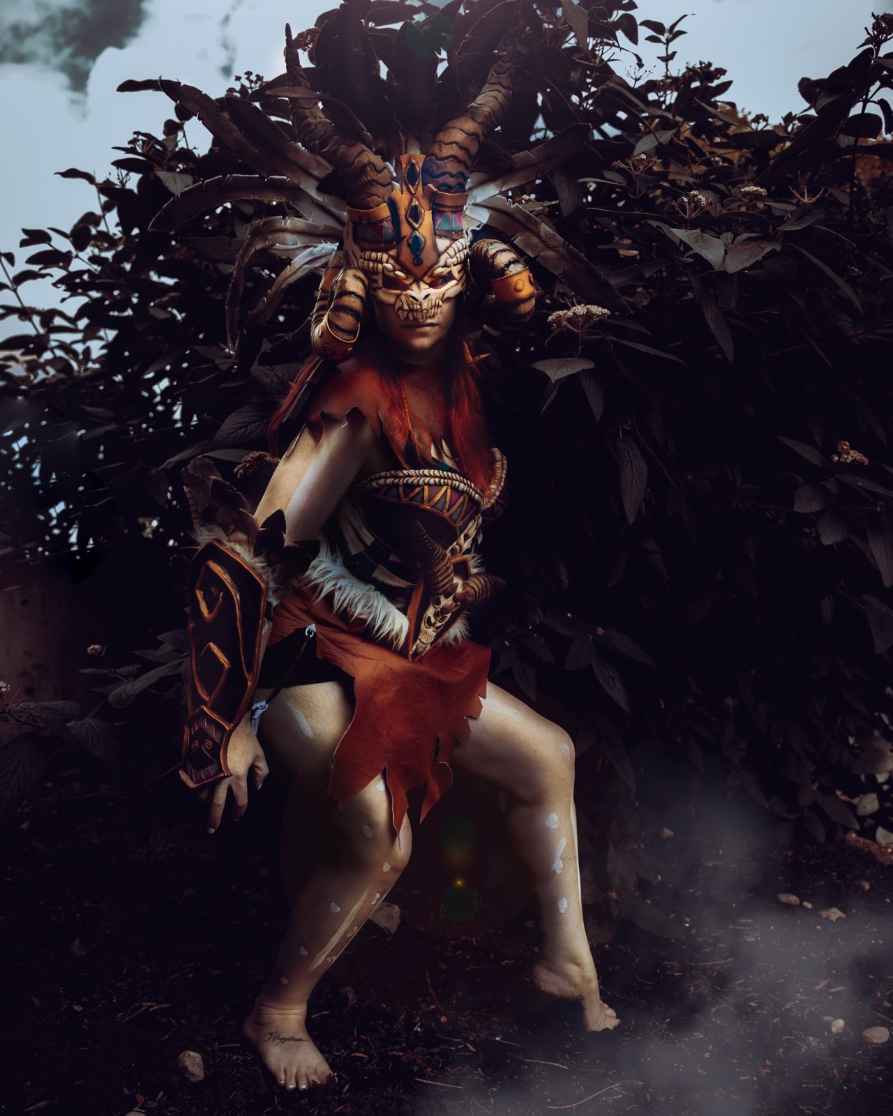 Ash Vickey in a hand-built Witch Doctor cosplay, Diablo III